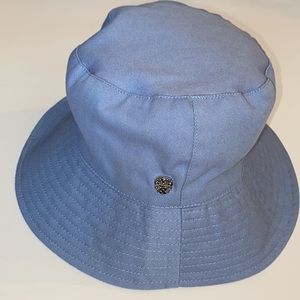 Vince Camuto Reversible Imported  100% Cotton Long Brim Bucket Hat Size OS